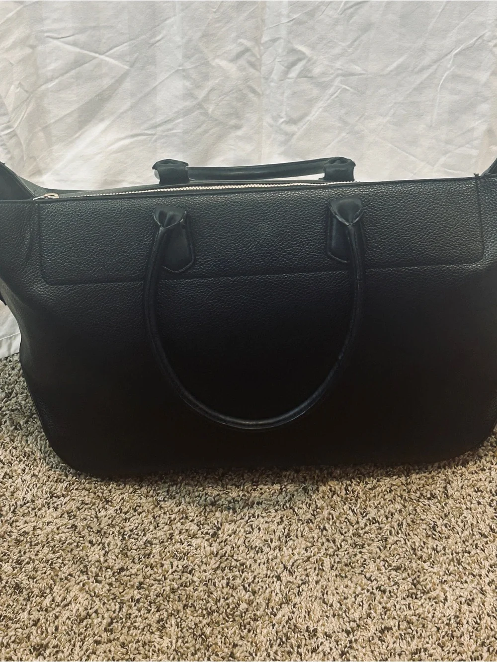 a new day Black Pebbled Tote Satchel Handbag